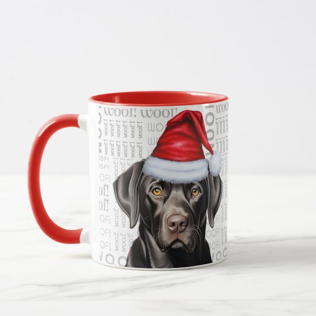 Funny Black Labrador Retriever Christmas Dog Tasse (Links)