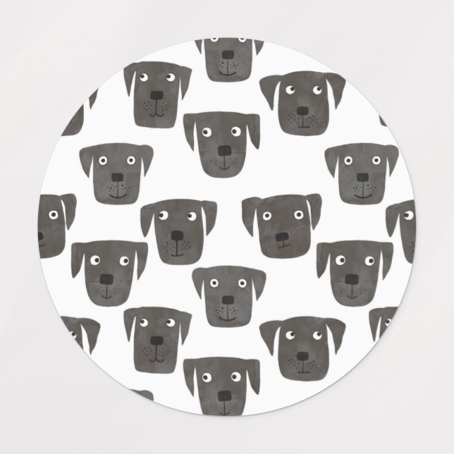 Funny Black Labrador Retriever Dog Etiketten (Design 1)