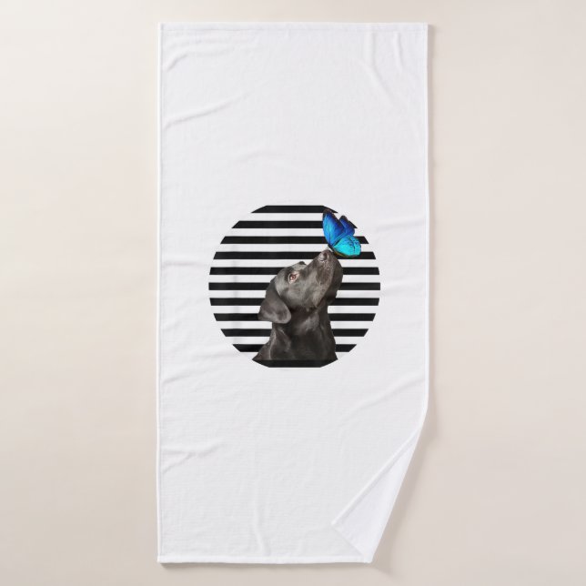 Funny Black Labrador Retriever Lab Hundebesitzer H Badehandtuch (Badehandtuch)