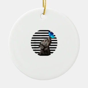 Funny Black Labrador Retriever Lab Hundebesitzer H Keramik Ornament