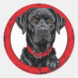 Funny Black Labrador Runder Aufkleber