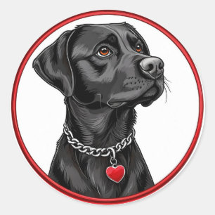 Funny Black Labrador Runder Aufkleber