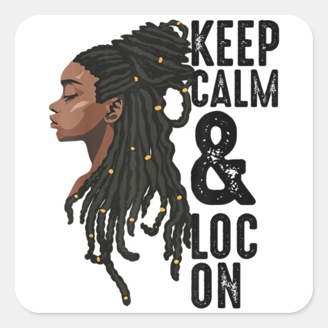 Funny Black Melanin Dreadlocks Gift Cute Quadratischer Aufkleber (Vorderseite)