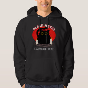 Funny Black Metal Satanic Cat Zitat Hoodie