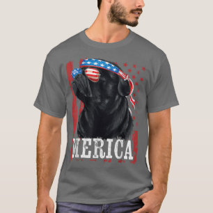 Funny Black Mops 4. Juli Hunde Mama Hund Vater Mer T-Shirt