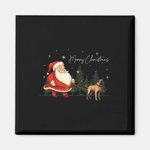 Funny Black Mouth Cur Dog Santa Claus Weihnachten Magnet