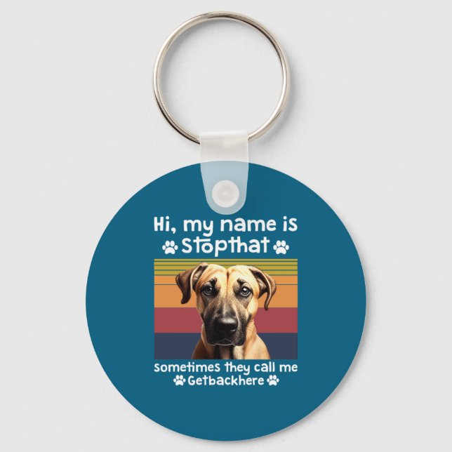 Funny Black Mouth Cur Dog Saying  Schlüsselanhänger (Vorderseite)