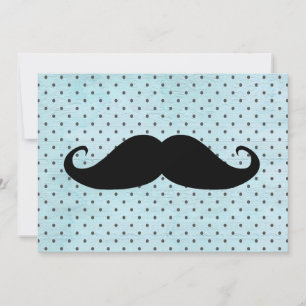 Funny Black Mustache auf Aquamarinen Blue Polka Do