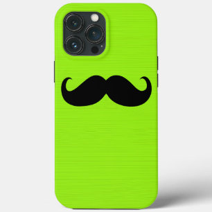 Funny Black Mustache auf Gelbgrünem Hintergrund Case-Mate iPhone Hülle