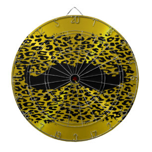 Funny Black Mustache auf Metall Gold Hintergrund Dartscheibe