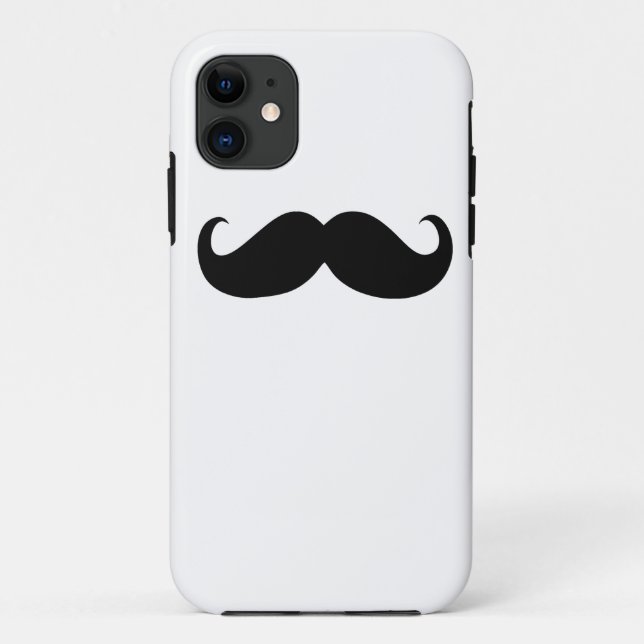 Funny Black Mustache auf weißem Hintergrund Case-Mate iPhone Hülle (Rückseite)