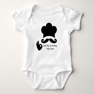 Funny Black Mustache Benutzerdefinierter Textname Baby Strampler