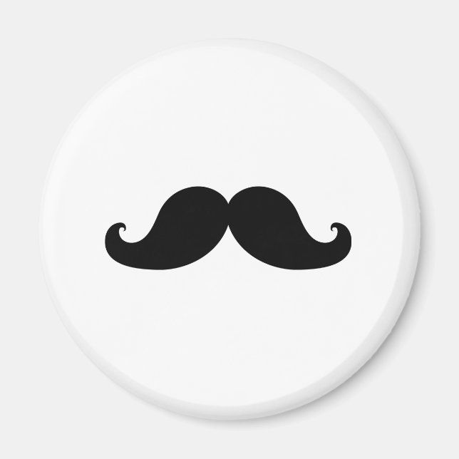 Funny Black Mustache Spaß Magnet (Vorne)