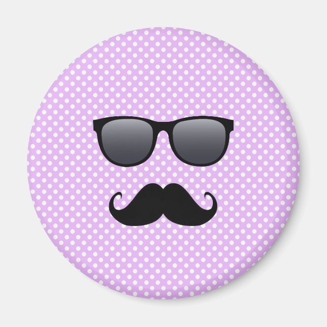 Funny Black Mustache und Brille Magnet (Vorne)