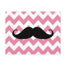 Funny Black Mustache und rosa Zickzack Muster