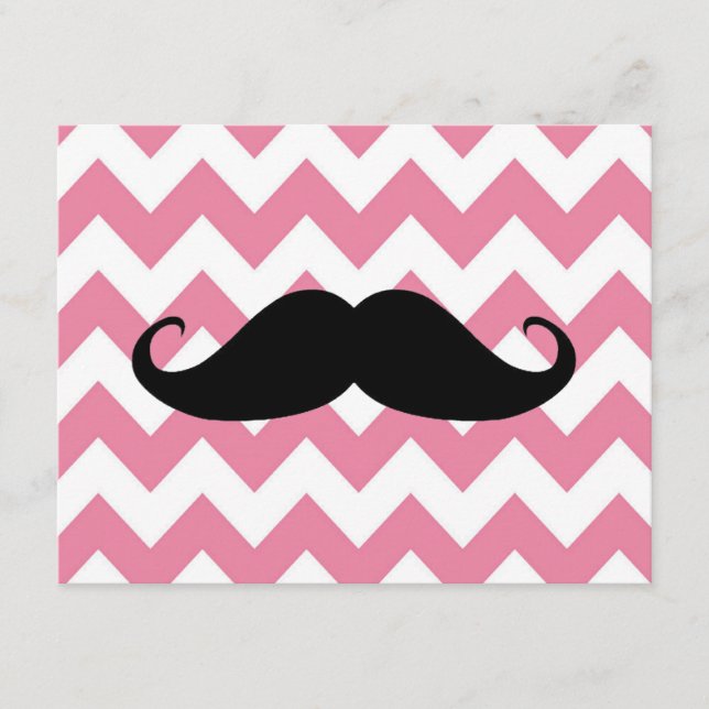 Funny Black Mustache und rosa Zickzack Muster (Vorderseite)