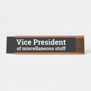 Funny Black Office Titel VP Verschiedene Schreibtischnamensplakette