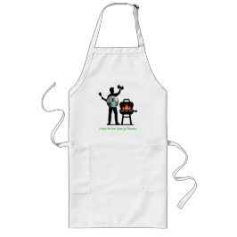 Funny Black Silhouette Grill Dad Fitness Photo Lange Schürze