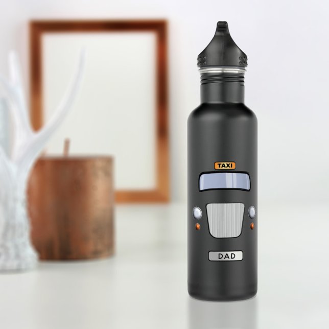 Funny Black Taxi Cab Personalisiertes Wasser Flasc Edelstahlflasche (Von Creator hochgeladen)
