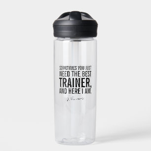 Funny Black Text Personal Trainer Sprichwort Trinkflasche