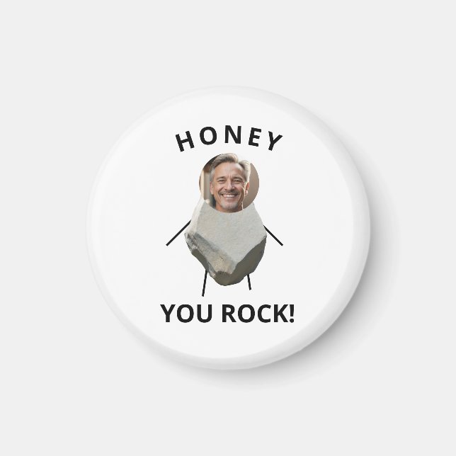 Funny Black Text Rock Foto Husband Magnet (Vorne)