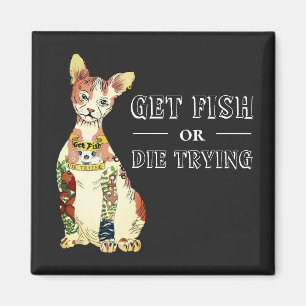 Funny Black Thug Sphynx Cat Tattoo Feline Sprichwo Magnet