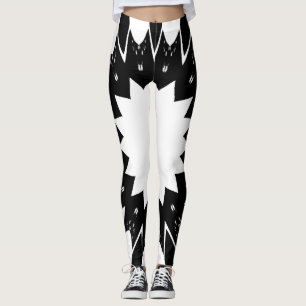 Funny Black und White Star Leggings