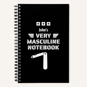 Funny Black & White Notebook Sehr maskulines Noteb Notizbuch