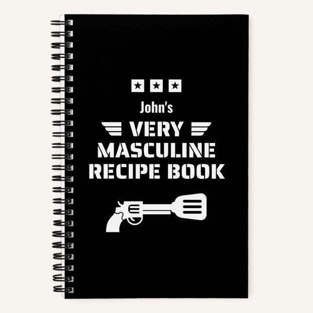 Funny Black & White Sehr masculine Rezept Buch (Vorderseite)