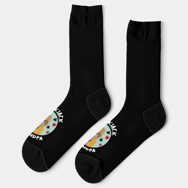 Funny Blackjack Socken (Linkes Detail)