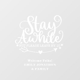 Funny Bleibe hin und wieder, Verließ aber um zehn  Fensteraufkleber