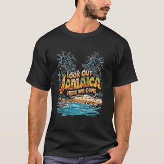 Funny Blick aus Jamaika Hier kommen wir Beach Lieb T-Shirt
