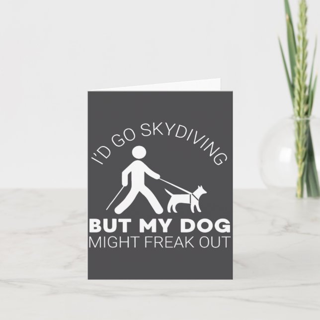 Funny Blind Joke Gift Seeing Eye Dog Skydiving Bli Karte (Vorderseite)