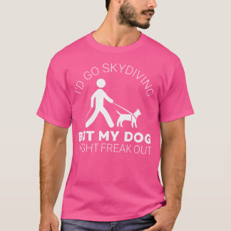 Funny Blind Joke Seeing Eye Dog Skydiving Blindnes T-Shirt