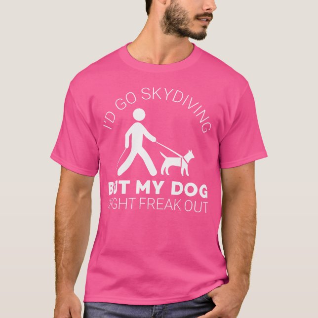 Funny Blind Joke Seeing Eye Dog Skydiving Blindnes T-Shirt (Vorderseite)
