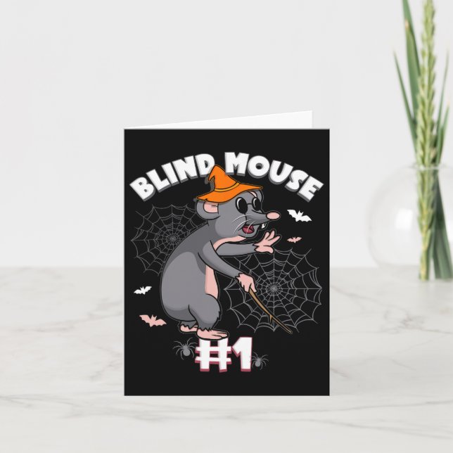Funny Blind Mouse #1 Halloween Ghost Group Karte (Vorderseite)