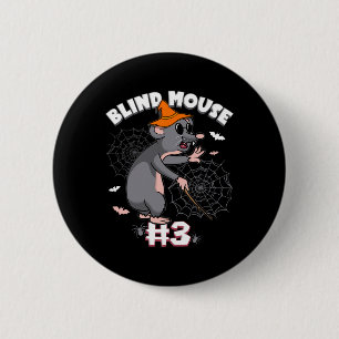 Funny Blind Mouse #3 Halloween Ghost Group Button