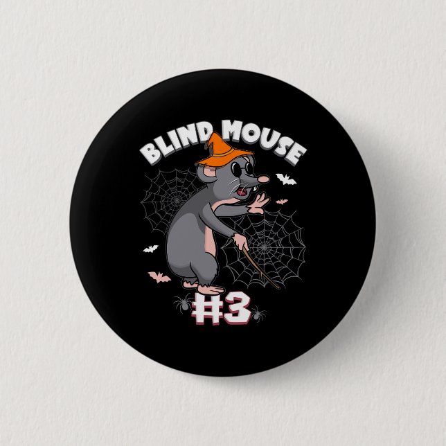 Funny Blind Mouse #3 Halloween Ghost Group Button (Vorderseite)