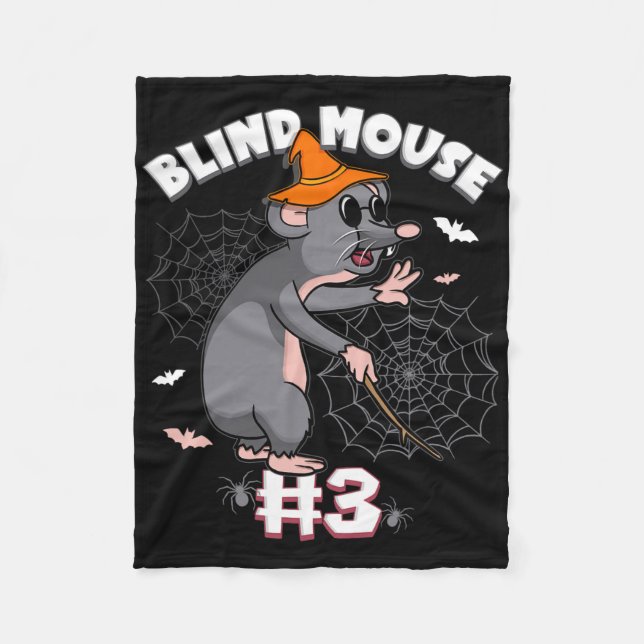Funny Blind Mouse #3 Halloween Ghost Group Fleecedecke (Vorderseite)