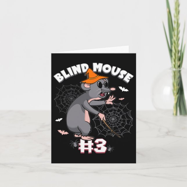 Funny Blind Mouse #3 Halloween Ghost Group Karte (Vorderseite)