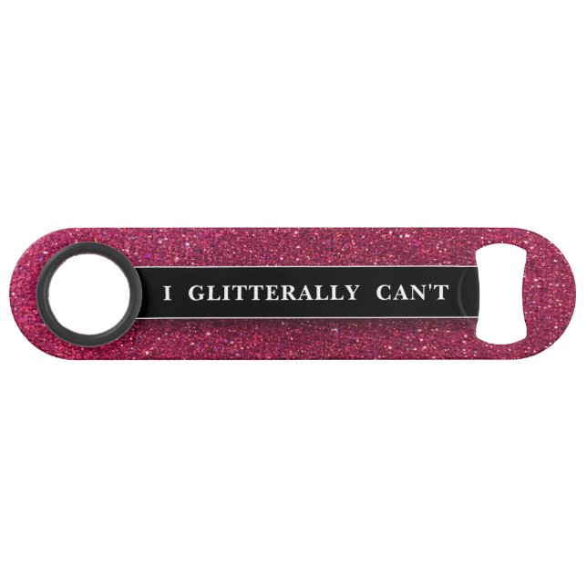 Funny Bling Drink Joke Pink Glitzer Glitzern Speed Flaschenöffner (Vorderseite (Horizontal))