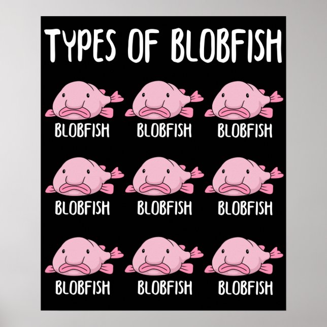 Funny Blobfish Geschenk Girls Boys Unterwasser Blo Poster (Vorne)