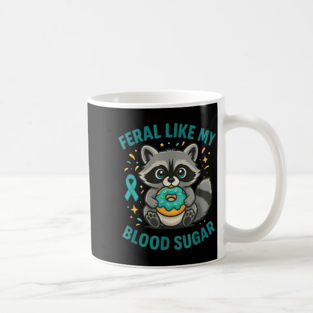 Funny Blood Sugar Raccoon Food Chaos Diabetes Fera Kaffeetasse (Rechts)