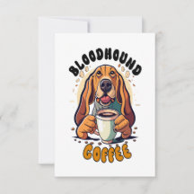 Funny Bloodhound trinkt Kaffee
