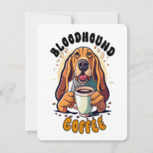 Funny Bloodhound trinkt Kaffee