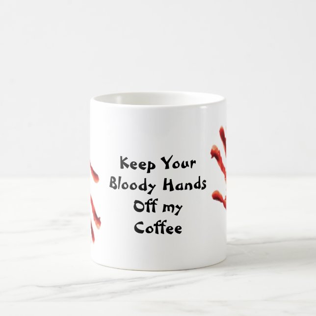 Funny Bloody Hands Coffee Mugs Verwandlungstasse (Mittel)