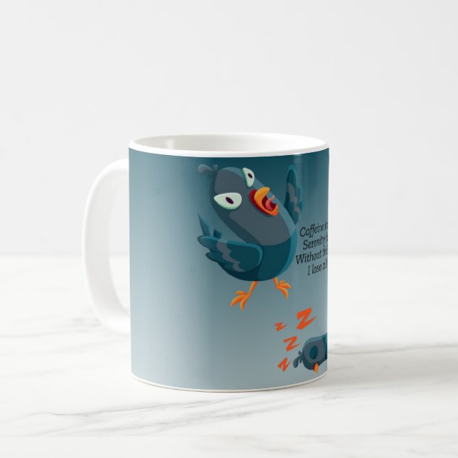 Funny Blue Angry Bird Tasse (Vorderseite Links)