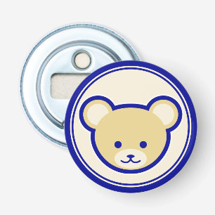 Funny Blue Beige Teddy Bear Niedlicher Cartoon Art Flaschenöffner