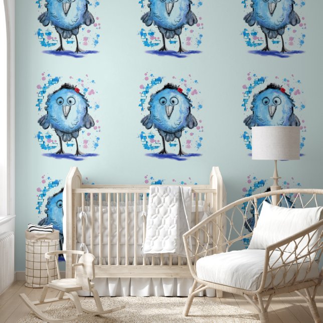 Funny Blue Bird Tapete (Kinder)