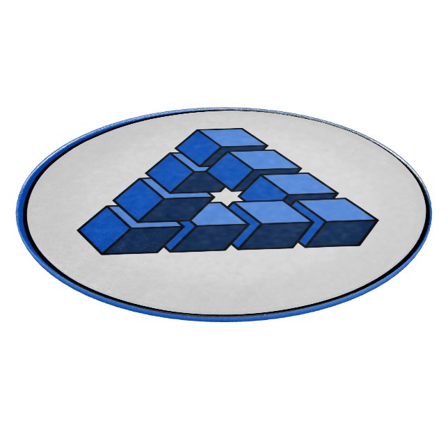 Funny Blue Black Impossible Triangle Blocks Schneidebrett (Ecke)